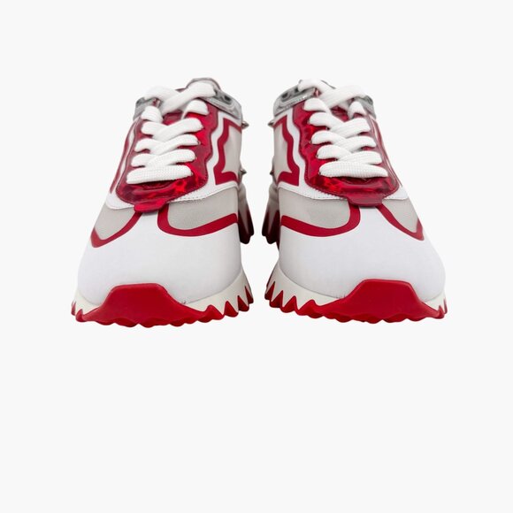 Christian Louboutin Sharkina White Mesh Red Sneakers Size 38.5 US 8.5 Women 6969 - Picture 7 of 15
